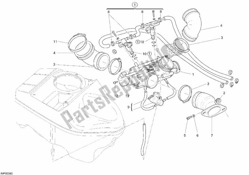 All parts for the Throttle Body of the Ducati Sportclassic Sport 1000 S 2008